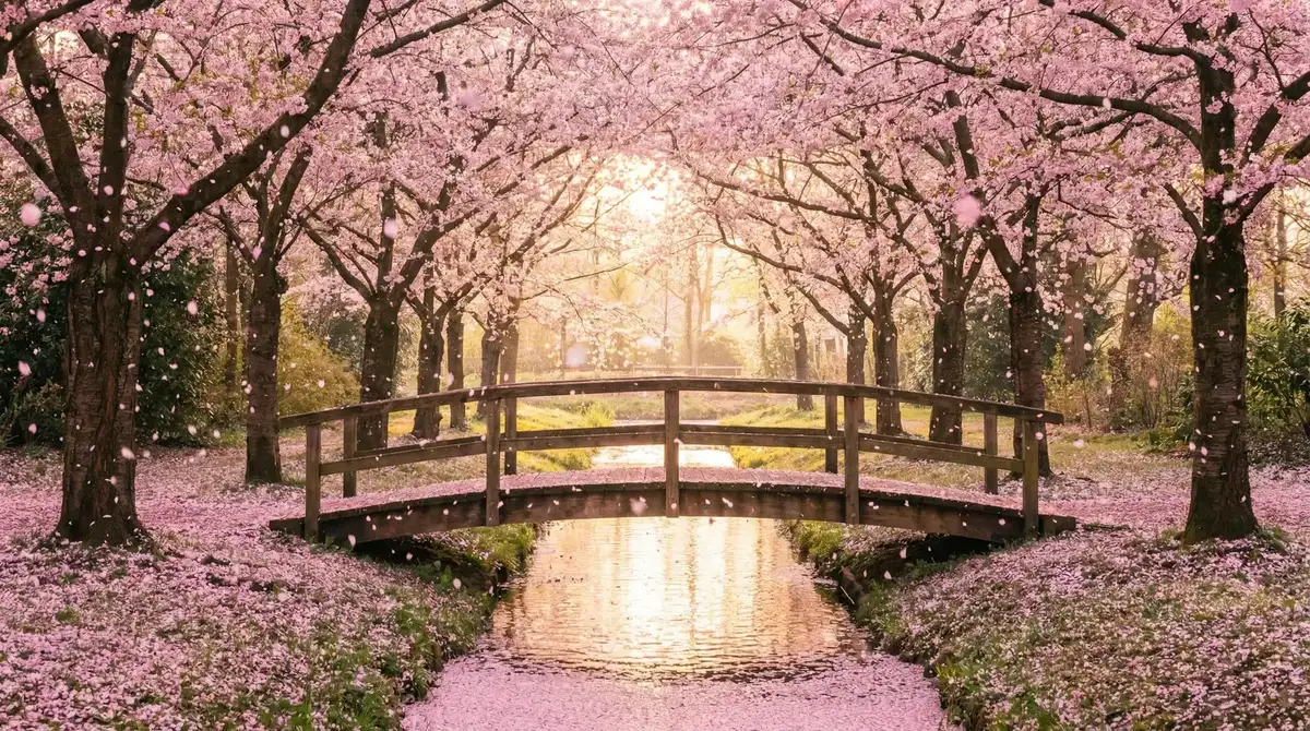 樱花桥畔 - 无追搜索 唯美风景